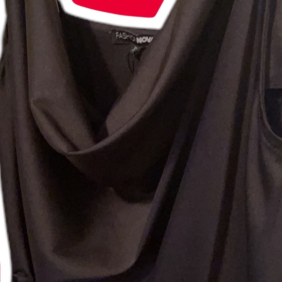 BLACK SLIP DRESS WITH DROP NECK! - Picture 2 of 2